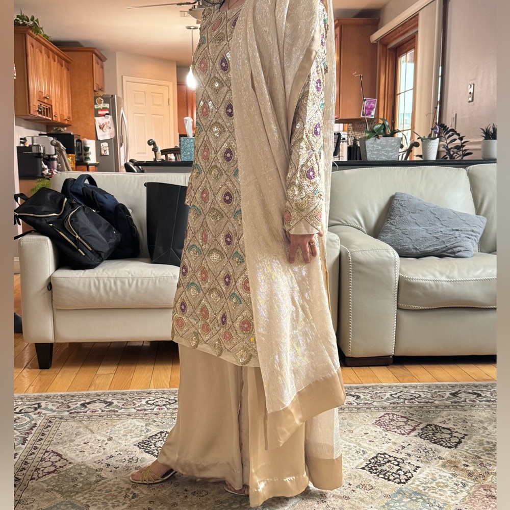 Custom gold 3 piece suite Pakistani